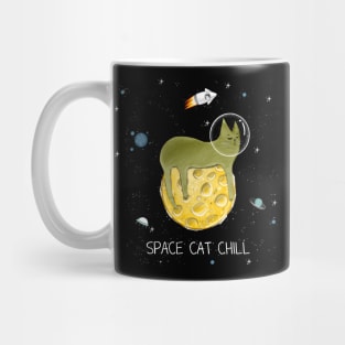 Cats in space. Cute typographi print with cats astronaut. Mug